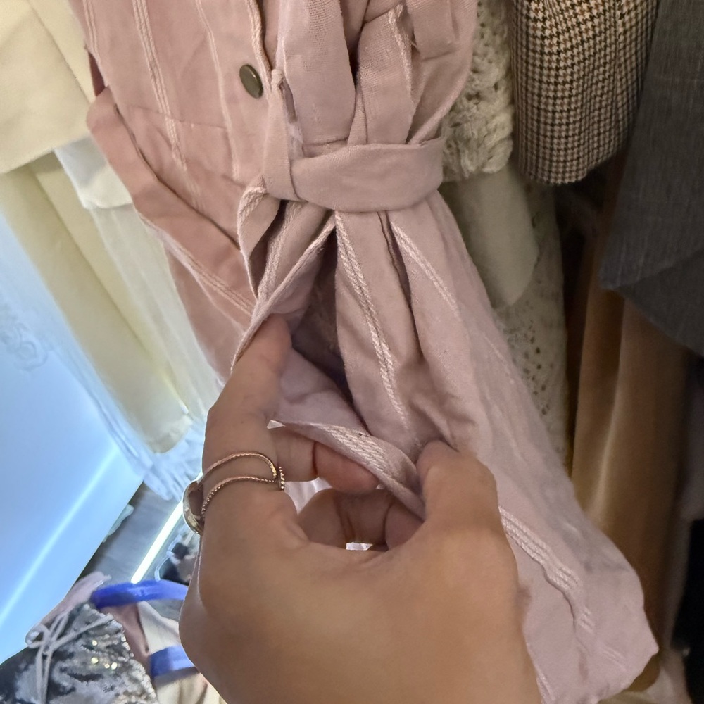 Pink Button-Down Romper - Picture 3 of 5